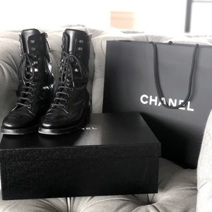 Gorgeous Chanel Combat Boots 38.5